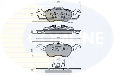 - Гальмівні колодки до дисків Ford Focus 98->04 Comline CBP0490