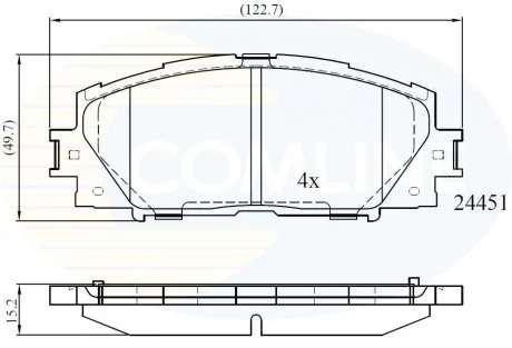 - Гальмівні колодки до дисків Lexus CT 10->, Toyota Prius 09-> Comline CBP06014