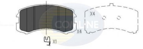 - Гальмівні колодки до дисків Mitsubishi Lancer 95-> Comline CBP06061 (фото 1)