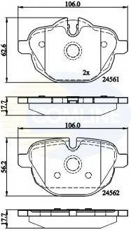 - Гальмівні колодки до дисків BMW 5 Series 09->, 7 Series 15->, i8 14->, X3 10->, X4 14->, Z4 09-> Comline CBP06092