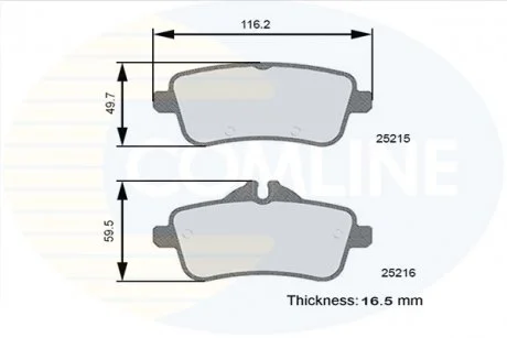 - Гальмівні колодки до дисків Mercedes-Benz GL-Class 12->, M-Class 11-> Comline CBP06121
