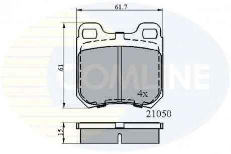 - Гальмівні колодки до дисків Opel Omega 86->94, Saab 9-5 97-> Comline CBP0741