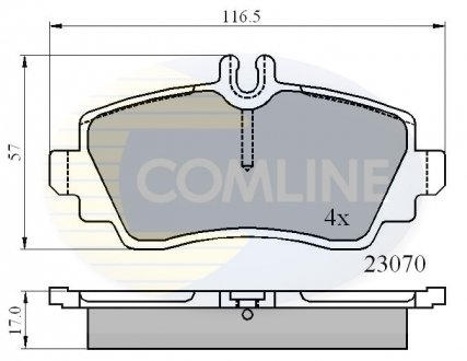 - Гальмівні колодки до дисків Mercedes-Benz A-Class 97->04 Comline CBP0748