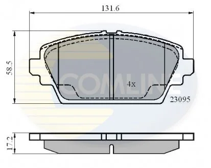 - Гальмівні колодки до дисків Nissan Almera 00->06, Primera 02-> Comline CBP0802