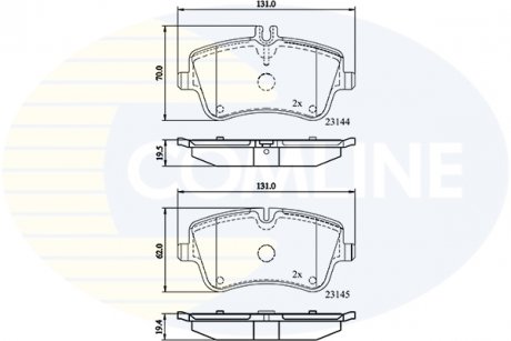 - Гальмівні колодки до дисків Mercedes-Benz C-Class00->08, CLC 08->11, CLK Coupe 02->10, SLK 04->11 Comline CBP0854