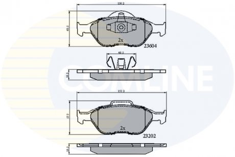 - Гальмівні колодки до дисків Ford Fiesta 95->, Courier 96->, Fusion 02->, Ka 03->08, Puma 97->02, StreetKa 03->05, Mazda 121 96->, 2 03->, Verisa 04-> Comline CBP0891