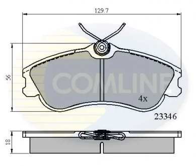 - Гальмівні колодки до дисків Citroen Berlingo 96->, Xsara 99->, Peugeot 206 99->, Partner 96-> Comline CBP0892