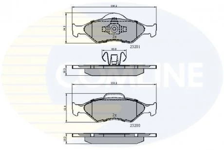 - Гальмівні колодки до дисків Ford Fiesta 00->02, Courier 00->, Ka 96->08 Comline CBP0899