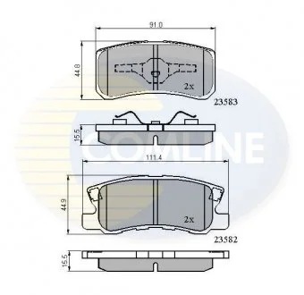 - Гальмівні колодки до дисків Chrysler Sebring 07->10, Citroen C-Crosser 07->, Dodge Avenger 07->, Jeep Compass 07->, Patriot 07->, Lancia Flavia 12->, Mitsubishi ASX 10->12, Grandis 04->, Lancer 08->, Outlander 06->, Shogun 99->, Peu Comline CBP0905