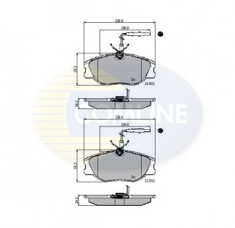 - Гальмівні колодки до дисків Citroen Synergie 94->02, Dispatch 95->, Fiat Scudo 96->03, Ulysse 94->02, Lancia Zeta 95->02, Peugeot 806 94->02, Expert 96-> Comline CBP11001