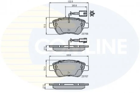- Гальмівні колодки до дисків Alfa Romeo Mito 08->, Citroen Nemo 08->, Fiat Fiorino 07->, Panda 06->12, Punto 06->09, Lancia Musa 04->, Peugeot Bipper 08-> Comline CBP11037