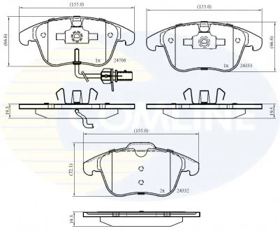 - Гальмівні колодки до дисків Audi A4 07->, A5 Cabriolet 07-> Comline CBP11591