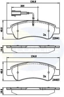 - Гальмівні колодки до дисків Citroen Relay 15->,Fiat Ducato 06->, Peugeot Boxer 15-> Comline CBP11604