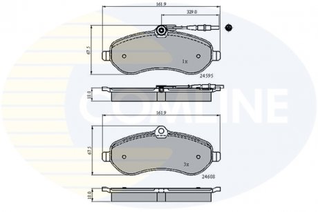 - Гальмівні колодки до дисків Citroen Dispatch 07-&gt;, Fiat Scudo 07-&gt;, Peugeot Expert 07-&gt;, Toyota Proace 13-&gt; Comline CBP11621 (фото 1)