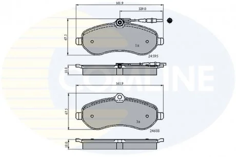 - Гальмівні колодки до дисків Citroen Dispatch 07->, Fiat Scudo 07->, Peugeot Expert 07->, Toyota Proace 13-> Comline CBP11621
