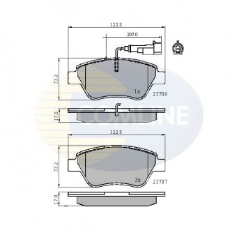 - Гальмівні колодки до дисків Alfa Romeo Mito 08->, Citroen Nemo 08->, Bravo 07->, Dobalo 04->10, Stilo 01->05, Lancia 04->, Muso 04->, Peugeot Bipper 08-> Comline CBP11702