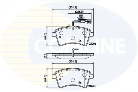 - Гальмівні колодки до дисків Renault Kangoo 08-> Comline CBP11707