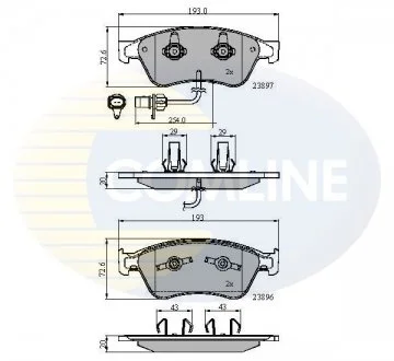 - Гальмівні колодки до дисків Audi A8 02->07, VW Phaeton 03-> Comline CBP11740