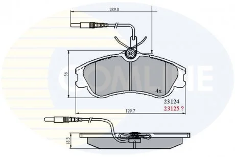 - Гальмівні колодки до дисків Citroen Berlingo 96->08, Xsara 97->00, Peugeot 306 93->02, Partner Combi 96-> Comline CBP1174