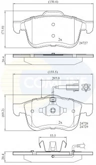 - Гальмівні колодки до дисків Fiat Doblo 10->, Lancia Delta 08->, Vauxhall Combo 11-> Comline CBP12032