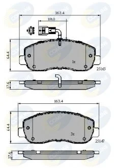 - Гальмівні колодки до дисків Nissan NV400 11->, Opel Movano 10->, Renault Master 10-> Comline CBP12106