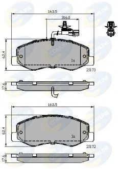 - Гальмівні колодки до дисків Nissan NV400 11->, Opel Movano 10->, Renault Master 10-> Comline CBP12108