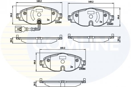 Колодки пер audi a3/vw golf vii 12- Comline CBP12158