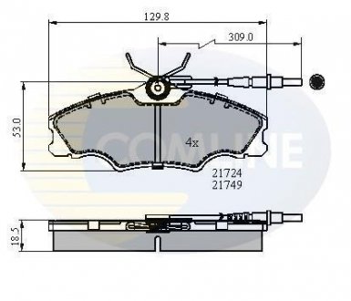 - Гальмівні колодки до дисків Peugeot 406 95->04 Comline CBP1433 (фото 1)