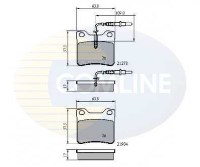 - Гальмівні колодки до дисків Mercedes-Benz V-Class 96->03, Mercedes-Benz Vito Van 96->03 Comline CBP1455