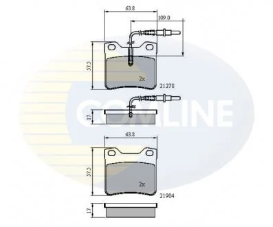 - Гальмівні колодки до дисків Mercedes-Benz V-Class 96->03, Mercedes-Benz Vito Van 96->03 Comline CBP1455