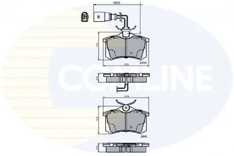 - Гальмівні колодки до дисків Audi A4 00->01, Ford Galaxy 00->06, Seat Alhambra 96->10, VW Sharan 00->08 Comline CBP1797
