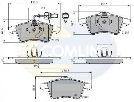 - Гальмівні колодки до дисків VW Transporter T4 99-> Comline CBP1852