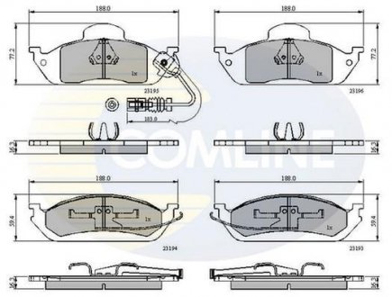 - Гальмівні колодки до дисків Mercedes-Benz M-Class 98->05 Comline CBP1911 (фото 1)