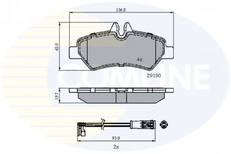 - Гальмівні колодки до дисків Mercedes-Benz Sprinter 06->, VW Crafter Van 06-> Comline CBP21556