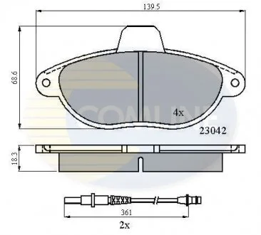 - Гальмівні колодки до дисків Citroen Syenrgie 96->02, Dispatch 95->, Fiat Scudo Combi 96->06, Ulysse 94->02, Peugeot Expert Van 96-> Comline CBP2714