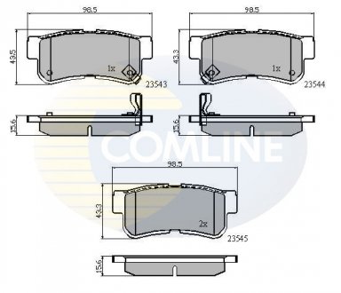 - Гальмівні колодки до дисків Daewoo Musso 99->, Hyundai Trajet 00->, Ssangyong Musso 96-> Comline CBP31126