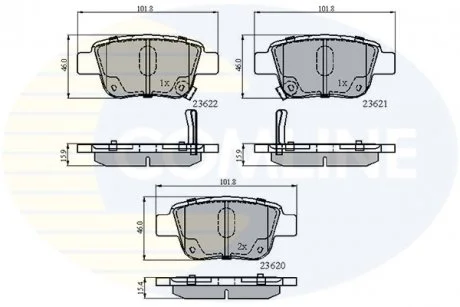 - Гальмівні колодки до дисків Toyota Alphard 08->, Avensis 03->08, Corolla Verso 01->07, Previa 05-> Comline CBP31141