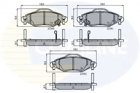 - Гальмівні колодки до дисків Toyota Yaris 99-> Comline CBP31152 (фото 1)