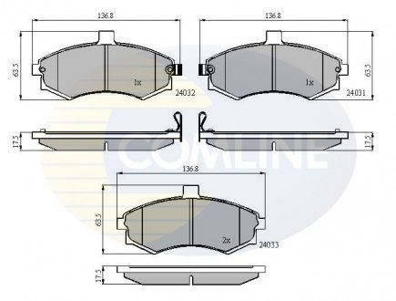 - Гальмівні колодки до дисків Hyundai Elantra 00->03, Matrix 02->07 Comline CBP31176