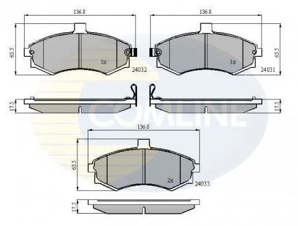 - Гальмівні колодки до дисків Hyundai Elantra 00-&gt;03, Matrix 02-&gt;07 Comline CBP31176 (фото 1)