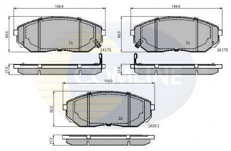 - Гальмівні колодки до дисків Kia Sorento 02->07 Comline CBP31178