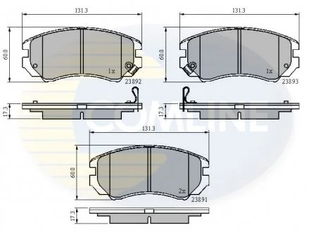 Фото - Гальмівні колодки до дисків Hyundai Coupe 05->07, Elantra 06->11, ix20 10->, 01->04, Tiburon 06->08, Tucson 06->07, Kia Magentis 02->06, Soul 09->, Sportage 05->07, Venga 10-> Comline CBP31196 - Гальмівні колодки до дисків Hyundai Coupe 05->07, Elantra 06->11, ix20 10->, 01->04, Tiburon 06->08, Tucson 06->07, Kia Magentis 02->06, Soul 09->, Sportage 05->07, Venga 10-> Comline CBP31196