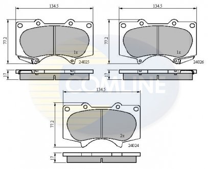 - Гальмівні колодки до дисків Mitsubishi Pajero/Shogun 07->, Toyota Hilux 00->04, Land Cruiser 02-> Comline CBP31201