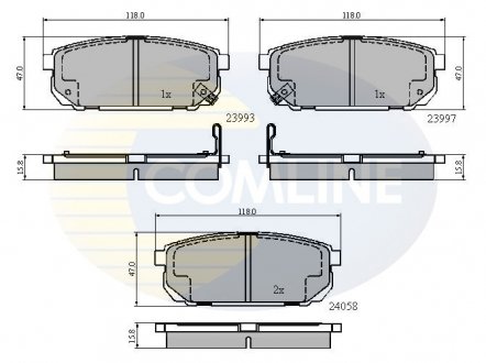 - Гальмівні колодки до дисків Kia Sorento 02->07 Comline CBP31288