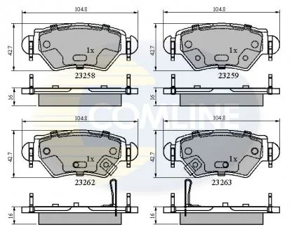 - Гальмівні колодки до дисків Chevrolet Zafira 01->, Opel Astra 98->05, Zafira 98->05 Comline CBP31504