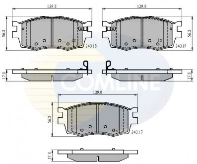 - Гальмівні колодки до дисків Hyundai Accent 05->10, i20 08->, Kia Pride 05->, Rio 05-> Comline CBP31519