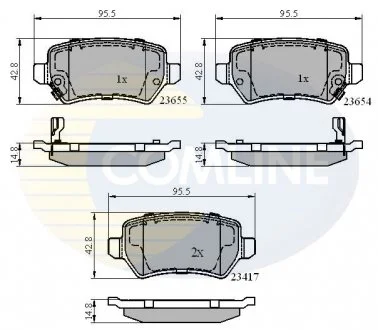 - Гальмівні колодки до дисків Chevrolet Astra 98->, Viva 03->08, Zafira 00->, Hyundai ix20 10->, Kia Vegna 10->, Opel Astra 98->, Combo 01->, Corsa 00->04, Meriva 03->10, Zafira 99->05 Comline CBP31551