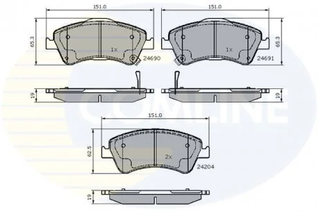 - Гальмівні колодки до дисків Toyota Auris 07-> Comline CBP31588