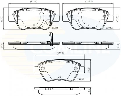 - Гальмівні колодки до дисків Opel Adam 12->, Opel Corsa 06->, Peudeot 308 09-> Comline CBP31594