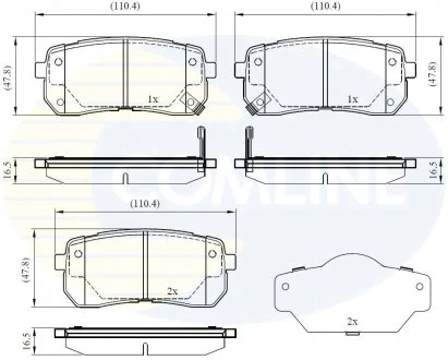 - Гальмівні колодки до дисків Hyundai iLoad 08->, i800 08->, iX55 08->, Kia Sedona 06-> Comline CBP31675